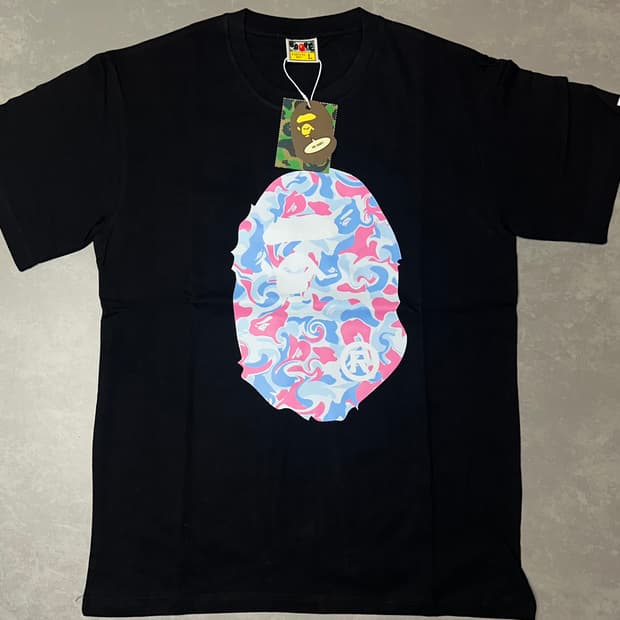 베이프 ABC 카모 빅 에이프 헤드 티셔츠 블랙