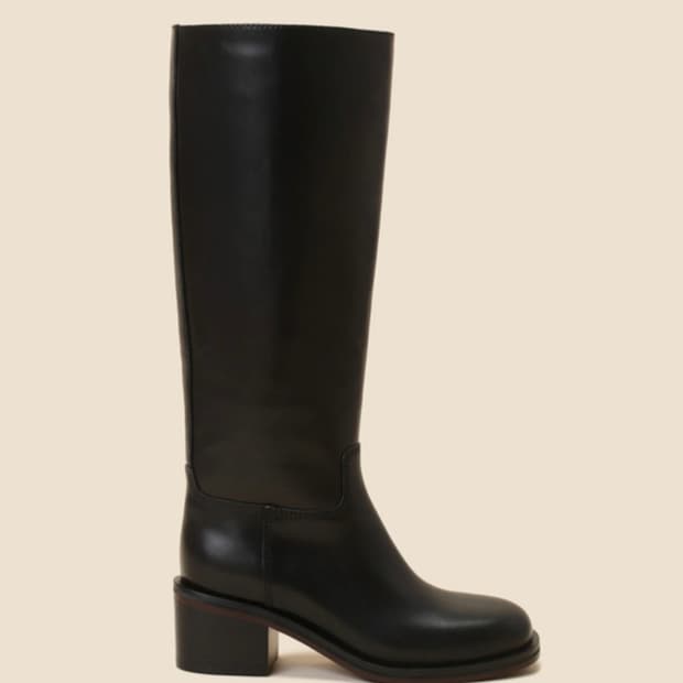 슈콤마보니 가죽 롱부츠