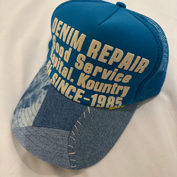 캐피탈 데님 패치워크 트러커캡