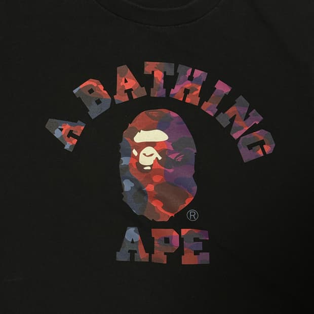 베이프 ABC 컬리지 티셔츠 블랙 S