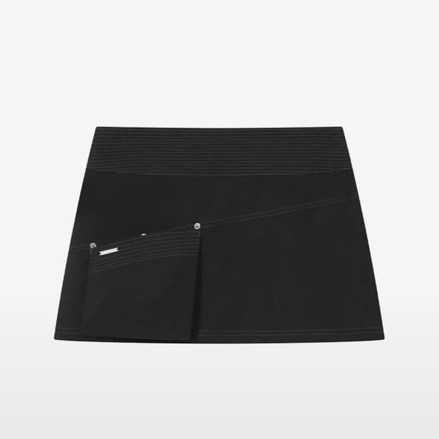 미세키서울 stitch pocket mini skirt 미니스커트 블랙