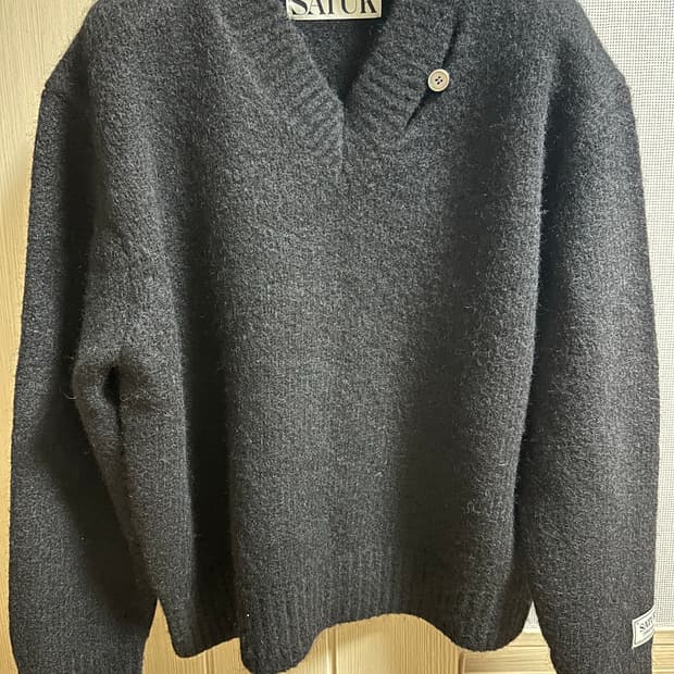 세터 에센 투 톤 모헤어 블렌드 니트 블랙 m