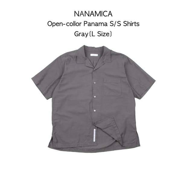 Nanamica 오픈 칼라 파나마 숏슬리브 셔츠 그레이 