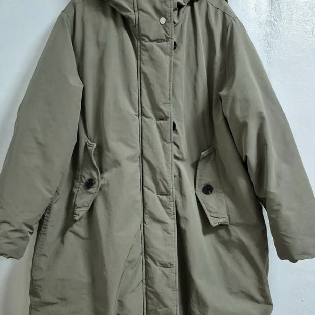 studio tomboy 후드 롱다운패딩 코트 카키