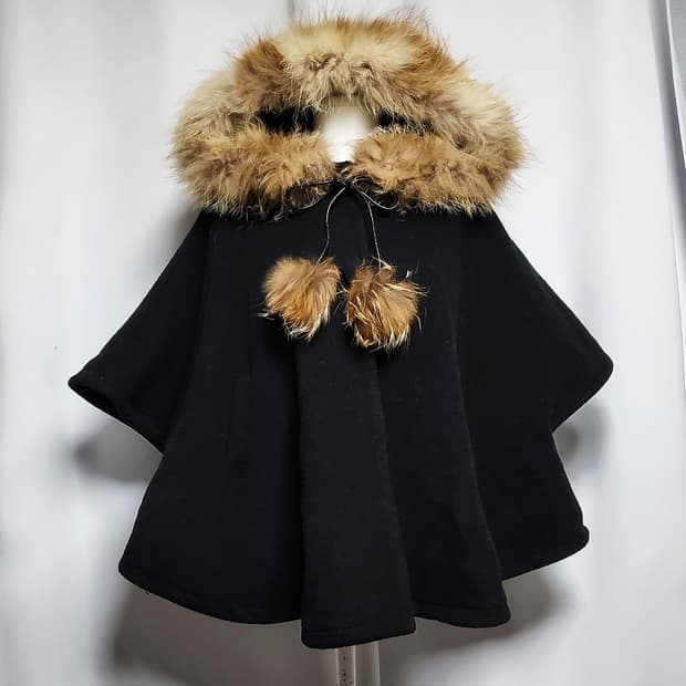 빈티지 망토 판쵸케이프코트 달천 공겜여주 긱시크 히메로맨틱갸루 핀터깔펑크