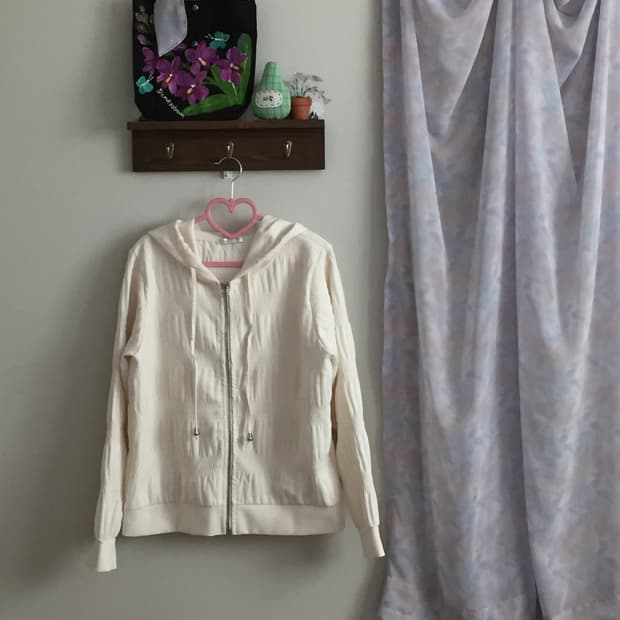 아이보리 후드집업