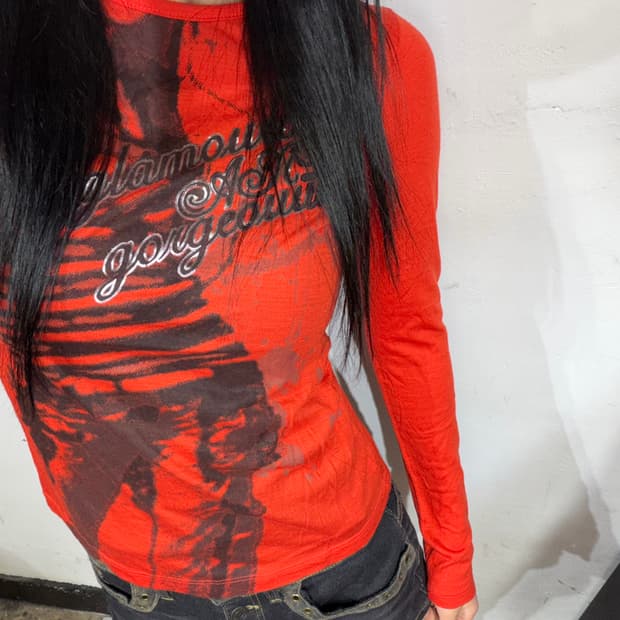 JPN 일본빈티지 와투케 펑크 프린팅 롱슬리브 긴팔티 os