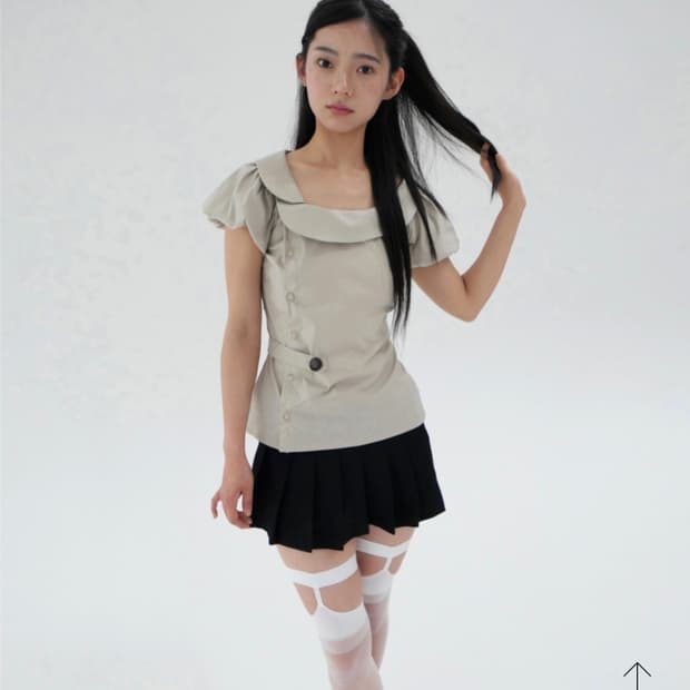 배이비랩 클로버 블라우스 애쉬베이지