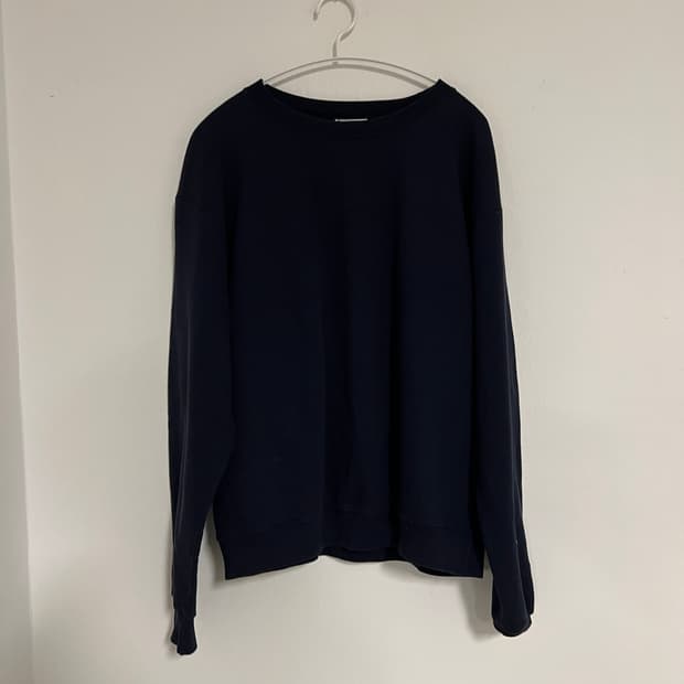 챔피언 네이비 기모 스웻셔츠