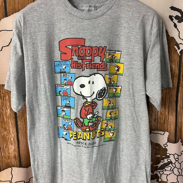 스누피 PEANUTS 코믹 스트립 빅그래픽 반팔티 M