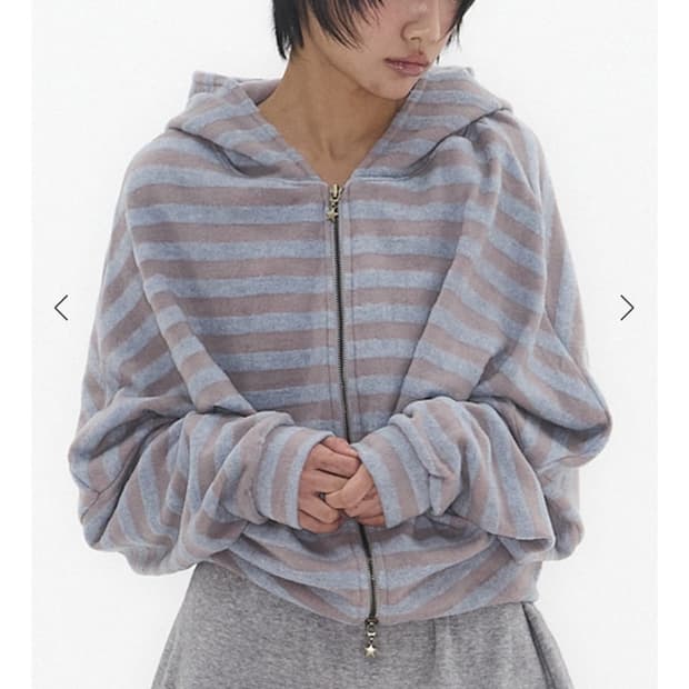 COMFY WING HOODIE ZIP-UP DUSTY BLUE