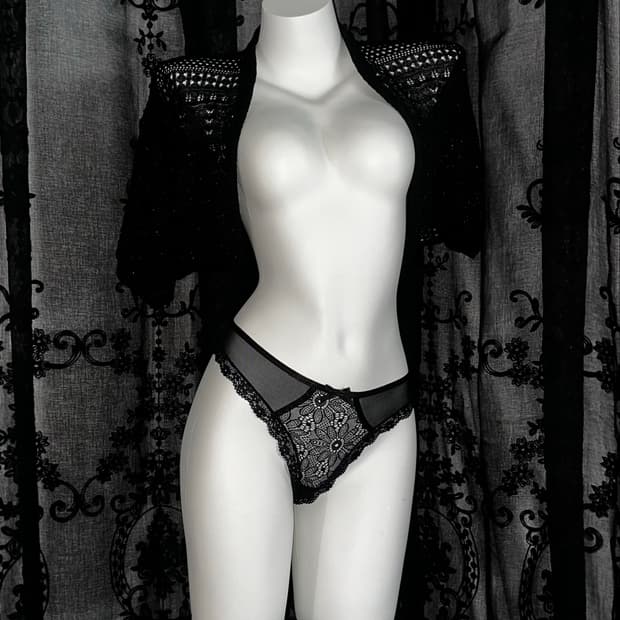 black crochet bolero cardigan