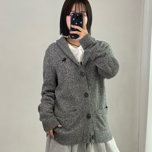 아베크롬비 그레이 니트 가디건