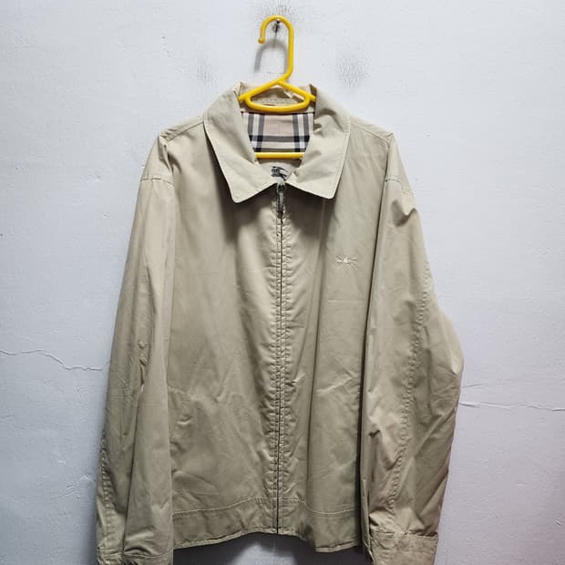 버버리 베이지색 빈티지 스윙톱 면자켓