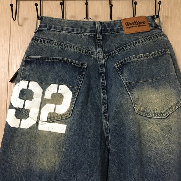 트릴리온 92 그래픽 파라슈트 벌룬핏 데님 팬츠 [샌드 블루]