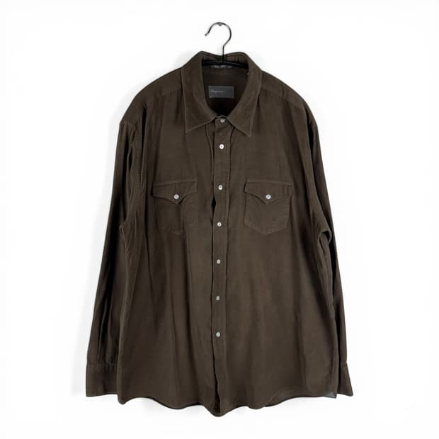 43) 벨그라비아 이태리 코듀로이 웨스턴 셔츠 브라운