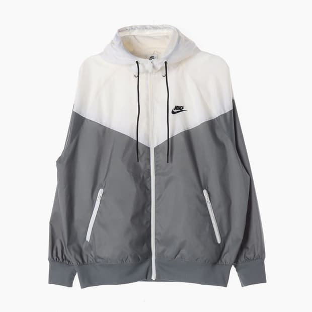 나이키 그레이 화이트 배색 윈드브레이커 L