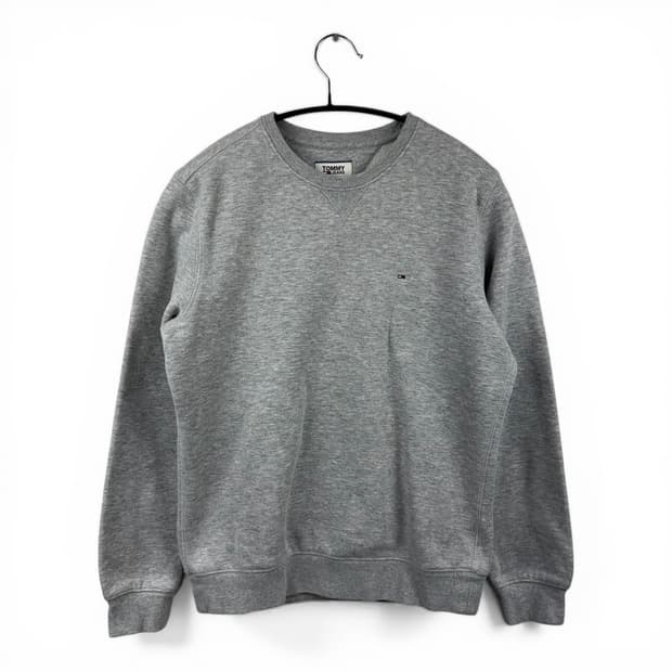 (S) 타미힐피거 스몰 패치 로고 맨투맨 그레이