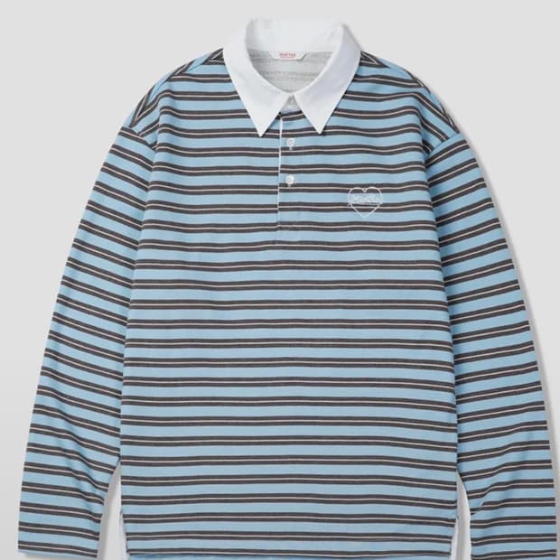 밈더워드로브 원 하트 스트라이프 럭비티