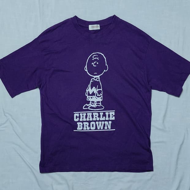 (S) Peanuts 찰리 브라운 그래픽 반팔 티셔츠 - 정식 라이선스