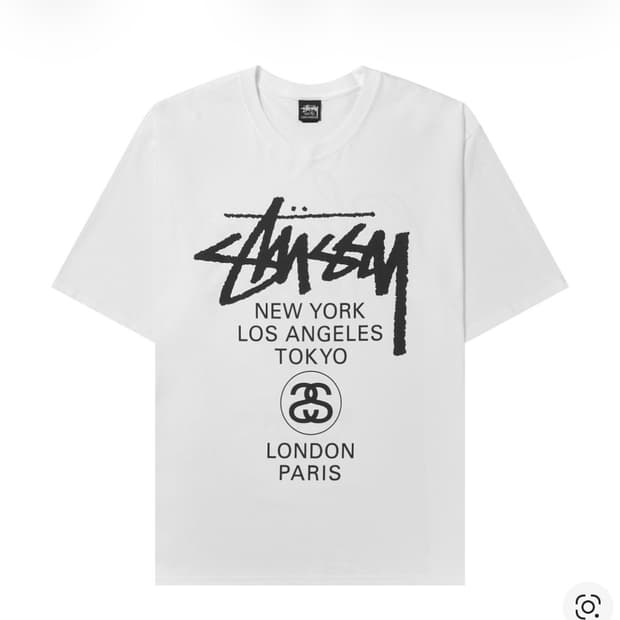 스투시 월드투어 티셔츠 화이트 L