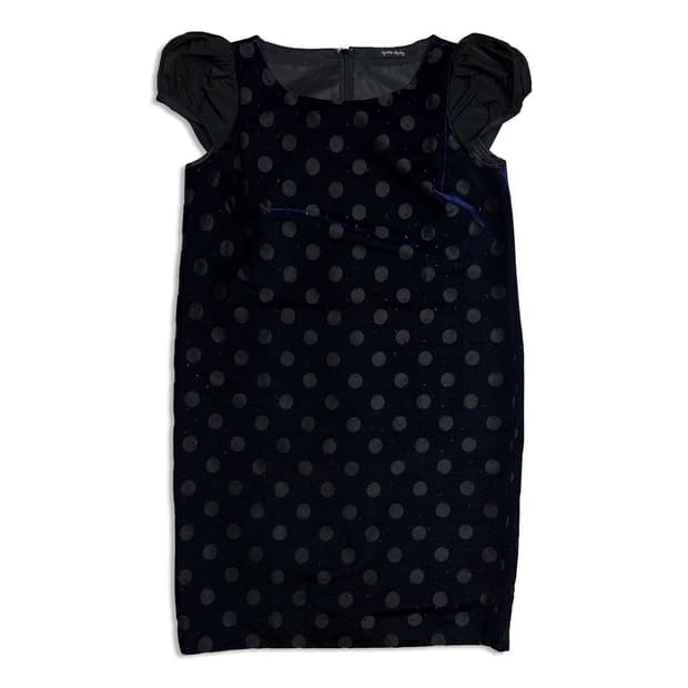 dot detail velvet one piece