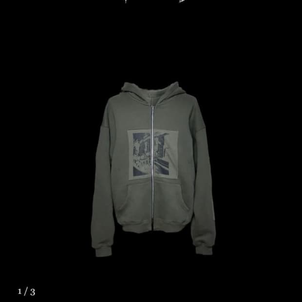 Emostanceclub 위시드 비엔나 홀스 카키 후드집업 1사이즈