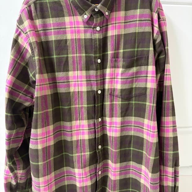 슈프림 플레이드 플란넬 셔츠 브라운 - 25FW