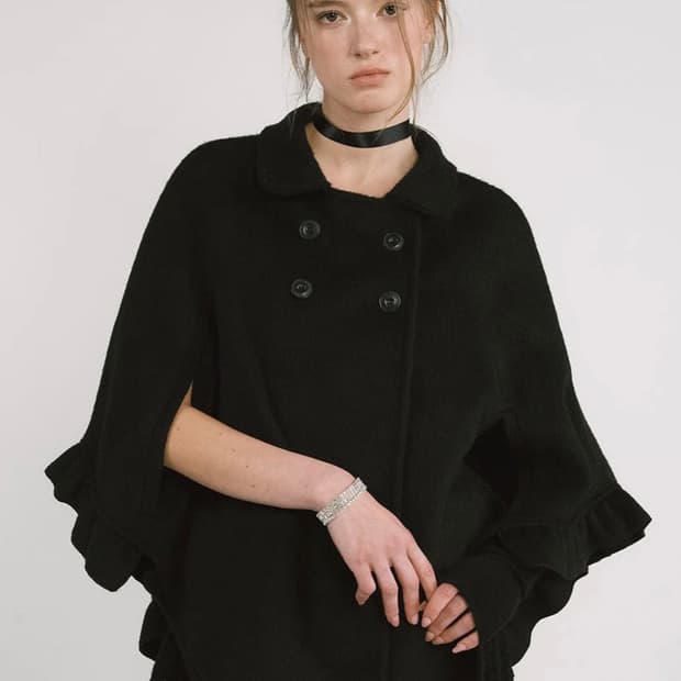 쓰리타임즈 문 케이프 코트 자켓