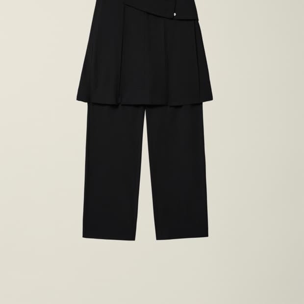 누마레 BELTED POCKET LAYERED SKIRT PANTS 