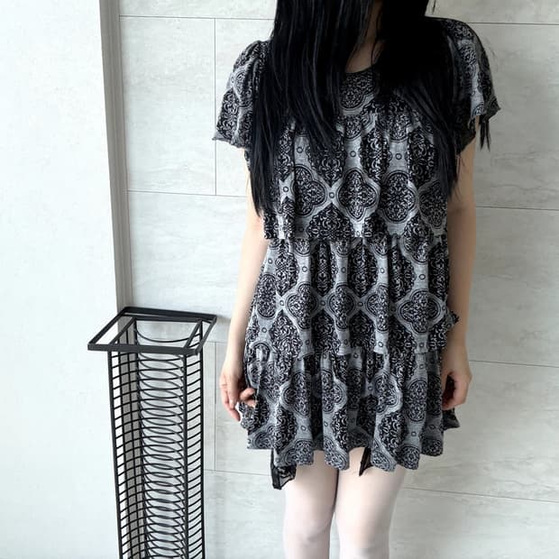damask tiered dress
