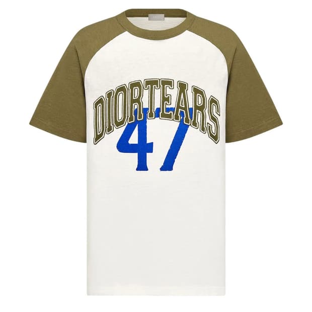 디올 X 데님 티어스 반팔 티셔츠