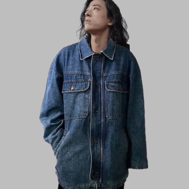 (105) 베네통 안감 양털 데님코트