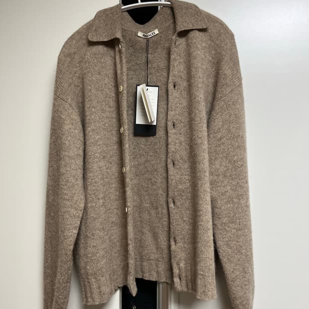 오라리 울 캐시미어 니트 가디건 탑베이지 4사이즈