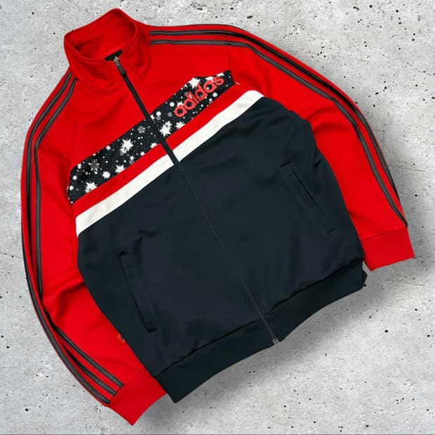 [100] 08s 아디다스 스타 트랙 져지 집업 레드/블랙 D713