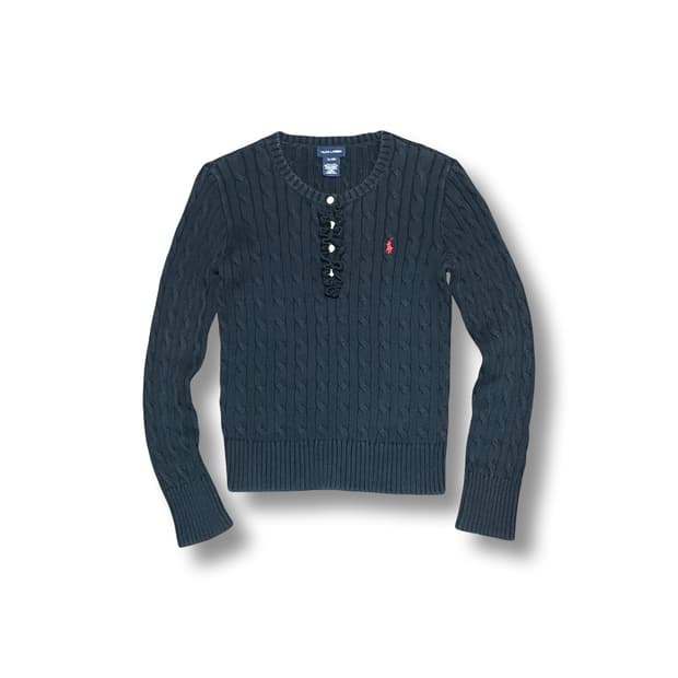 [S] 폴로 랄프로렌 꽈배기 케이블 프릴 빈티지 니트