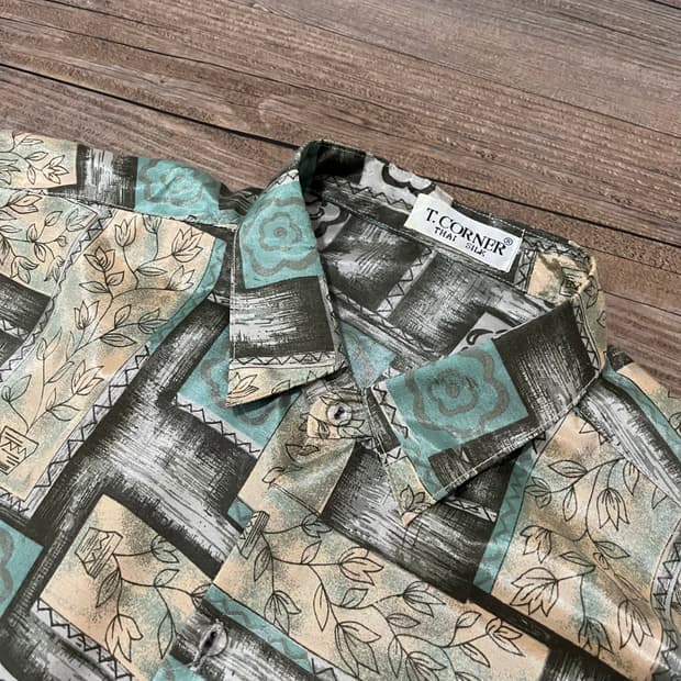 빈티지 실크 셔츠 