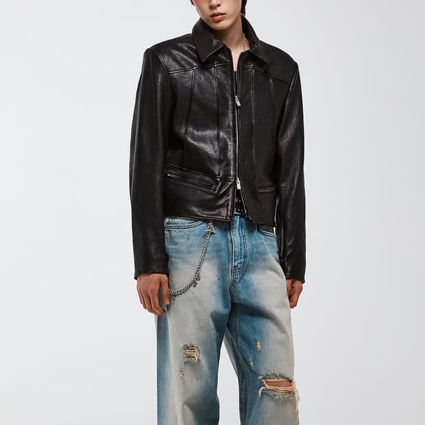 알렌느 핀턱 레더 자켓