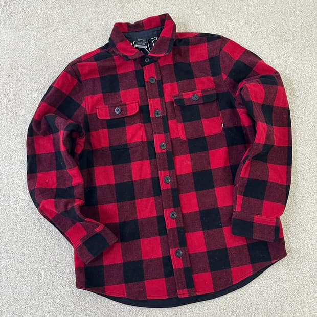 L 나이키 블랙 레드 체크 셔츠 0320D