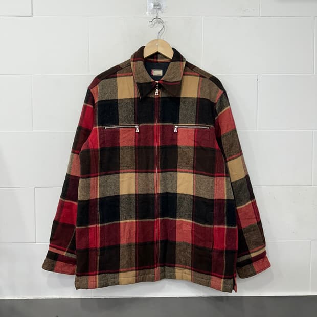 리바이스 울 블렌드 체크 자켓