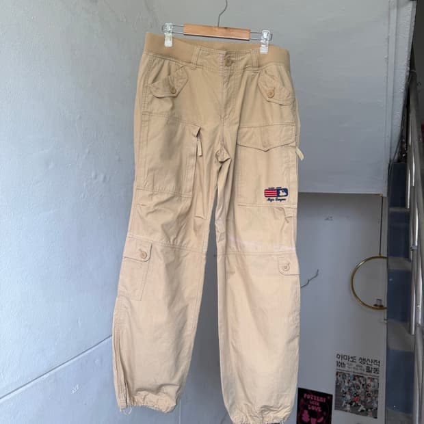 MLB 코튼 100% 카고 스트링 새깅 팬츠