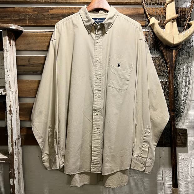 [XL]폴로 랄프로렌 BIG SHIRT 아이보리 코튼 셔츠