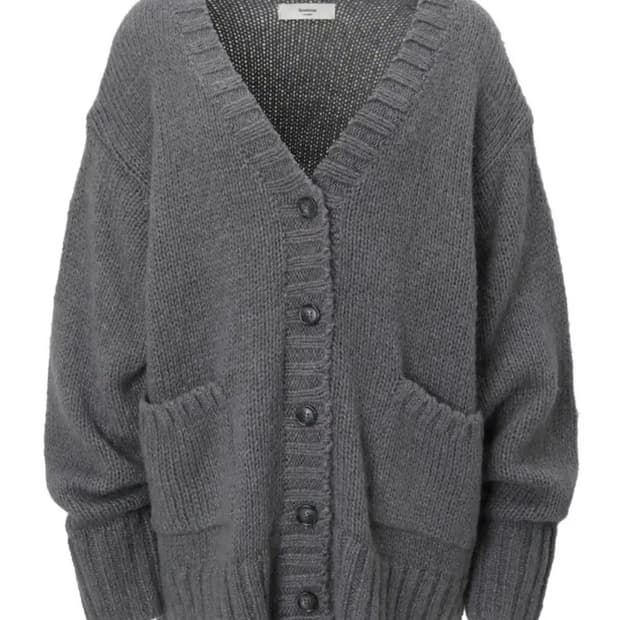 쓰리타임즈 루즈 피넛 가디건 그레이