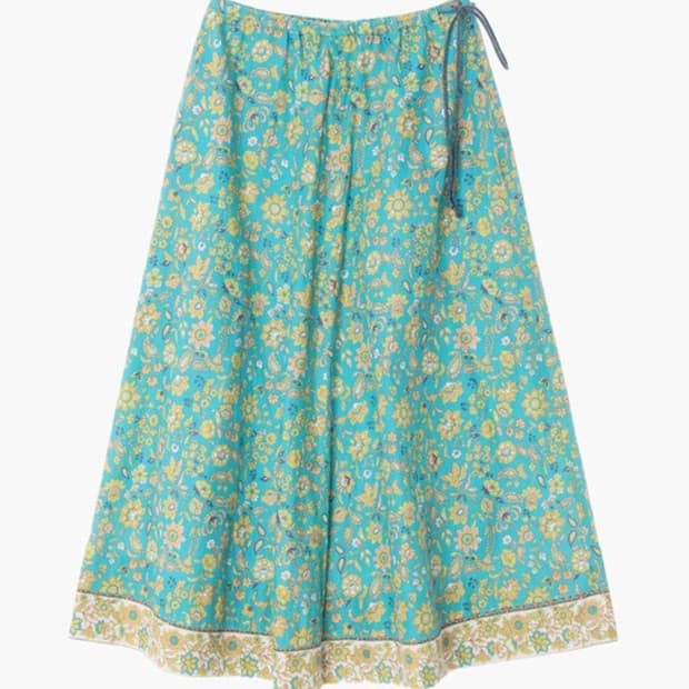 터콰이즈 블루 롱 스커트