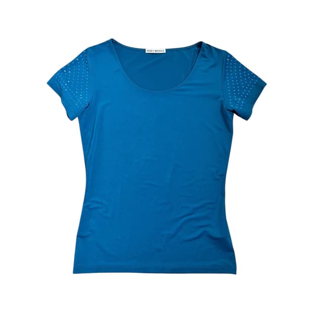 Issey miyake studded sleeve top