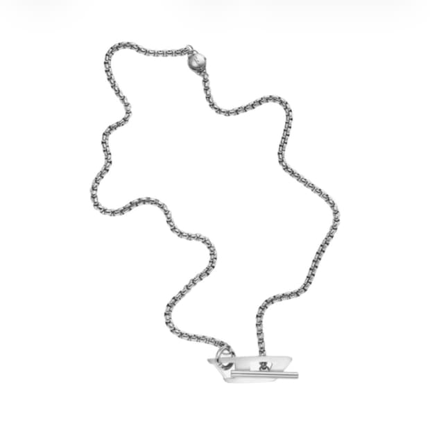 디젤 Dx1477 스테인리스 스틸 체인 네클리스 실버