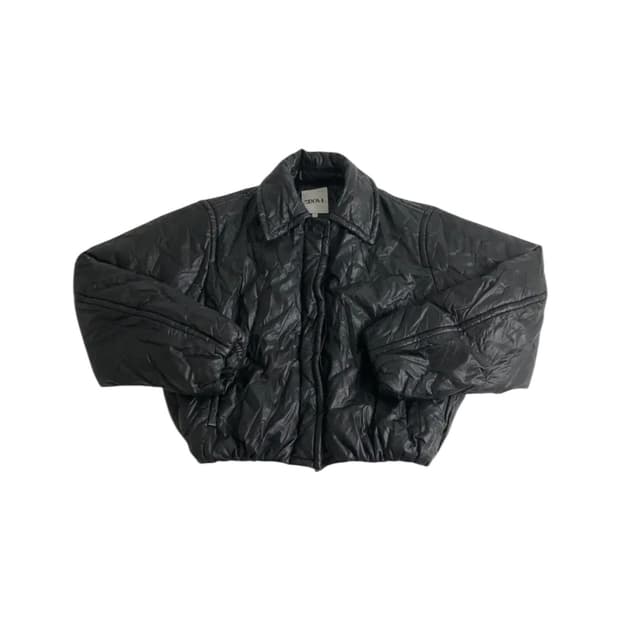 레더 크롭 블루종 점퍼 자켓