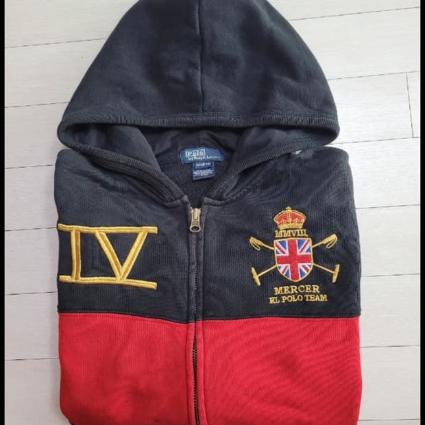 정품 폴로랄프로렌 블랙 성조기 후드집업 M