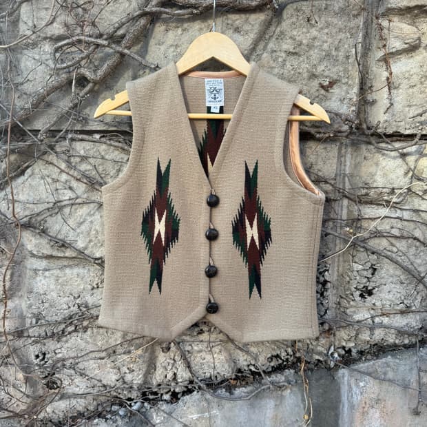 오르테가 핸드 우븐 울 웨스턴 네이티브 치마요 울 베스트 조끼