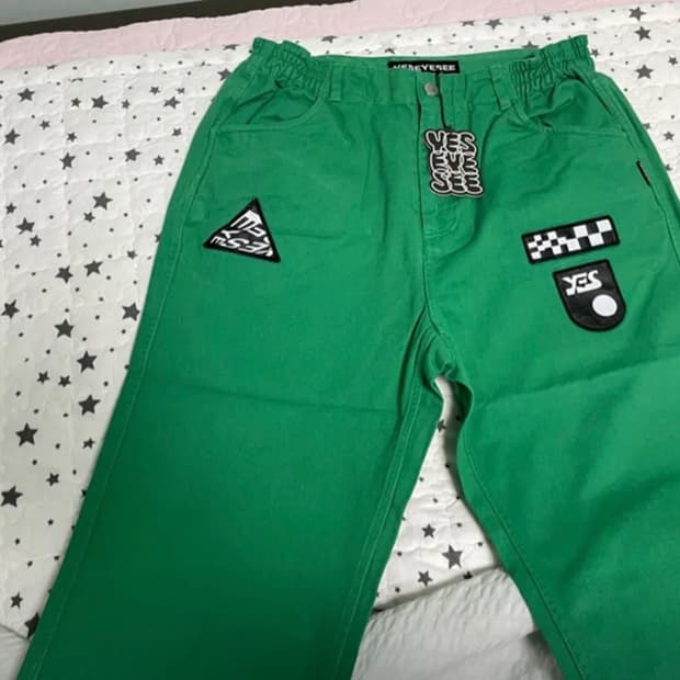 예스아이씨 Patched Twill Pants Green s 새상품